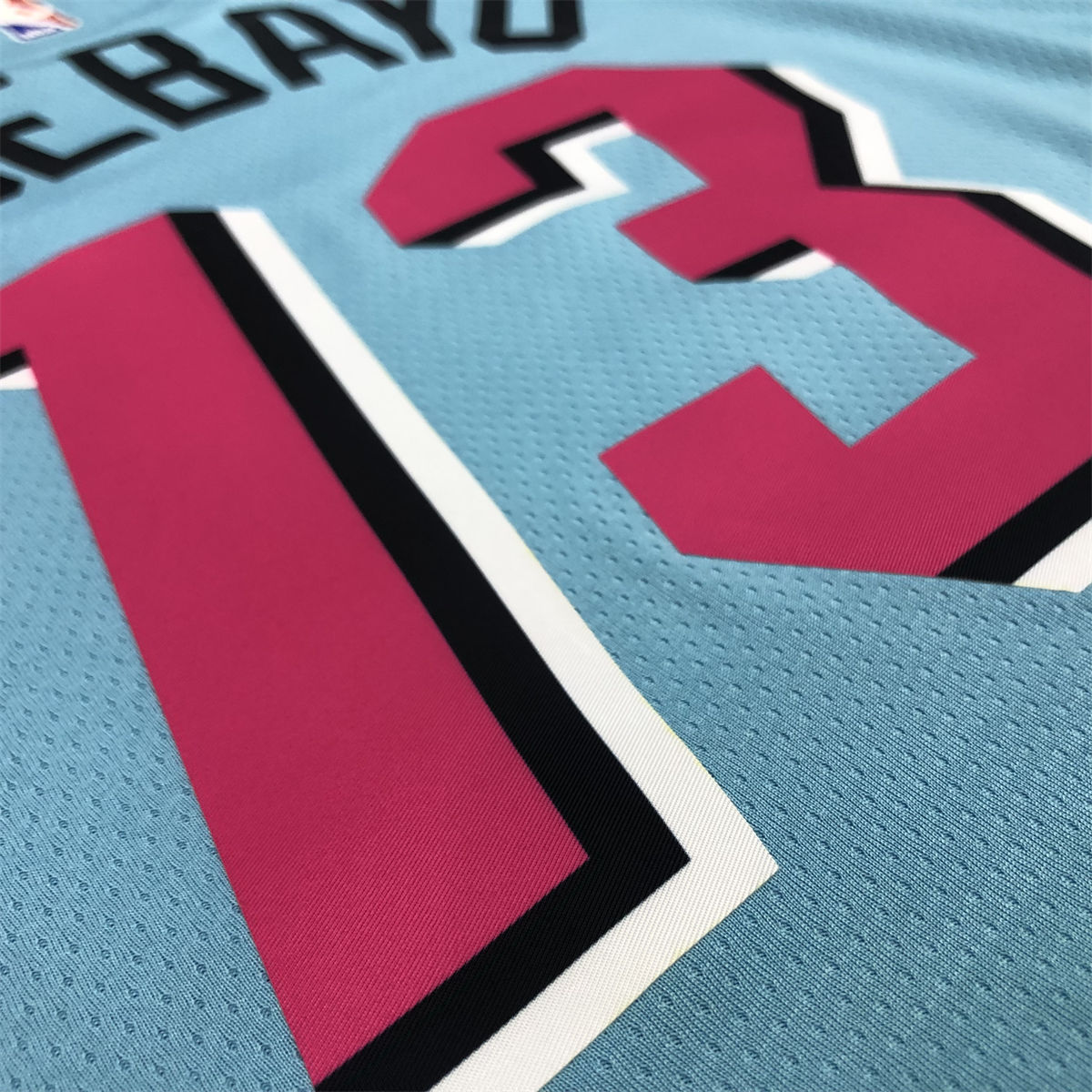 NBA Miami Hearts round neck Light Blue Jersey ADEBAYO#13 S-XXL