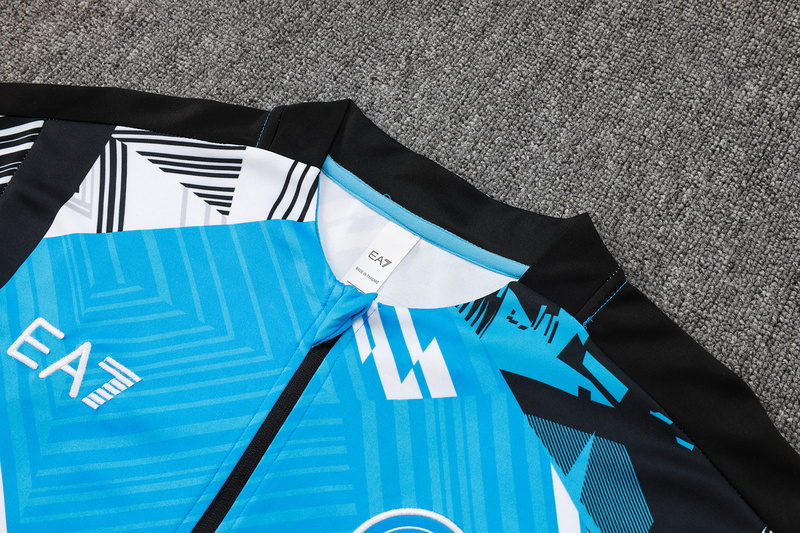24/25 Naples Take blue Long-sleeved half-pull training kit Football team kit