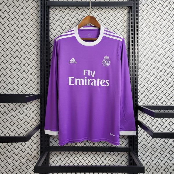 Retro Real Madrid 16/17 long sleeve away jersey Fan Version