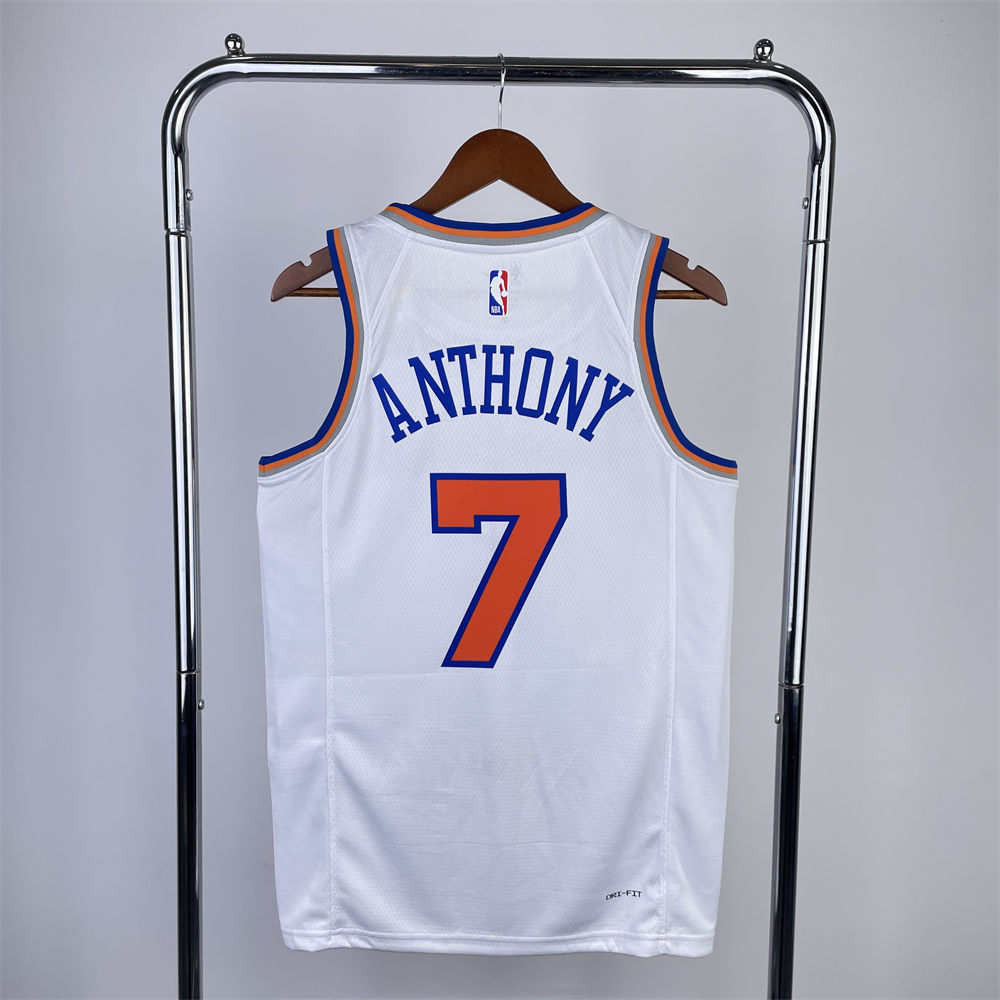 NBA New York Knicks RoundNeck White jersey ANTHONY#7 S-XXL