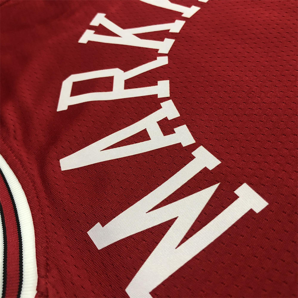 NBA Chicago Bulls Round Neck Red 75th anniversaryJersey MARKKANEN#24 S-XXL