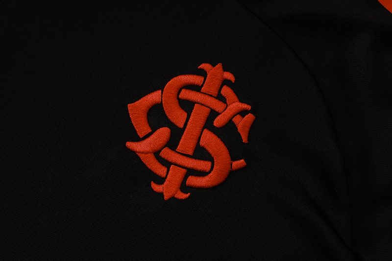24/25 Internacional Black Long-sleeved half-pull training kit Football team kit