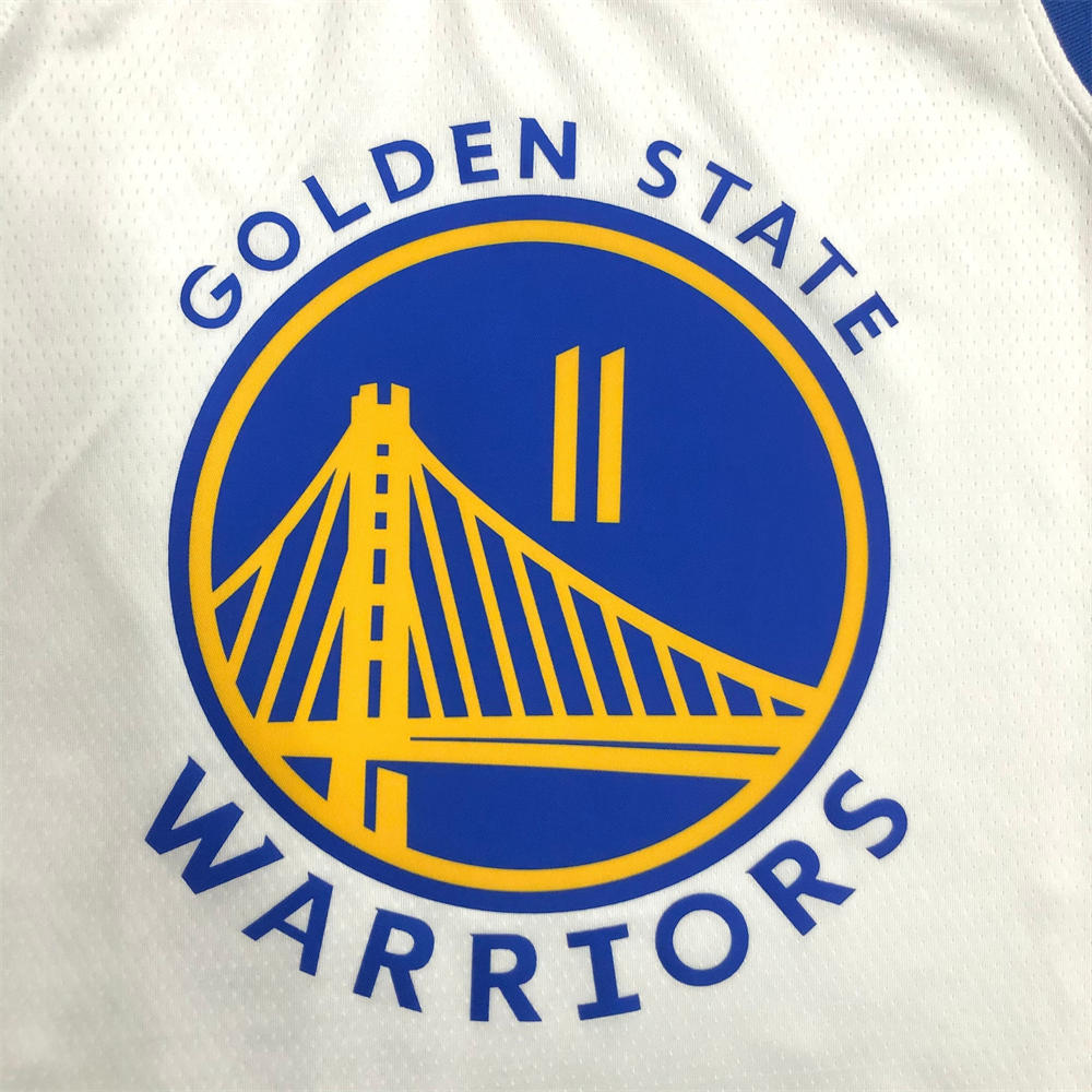 NBA Golden State Warriors V-Neck 75th anniversary White Jersey THOMPSON#11 S-XXL