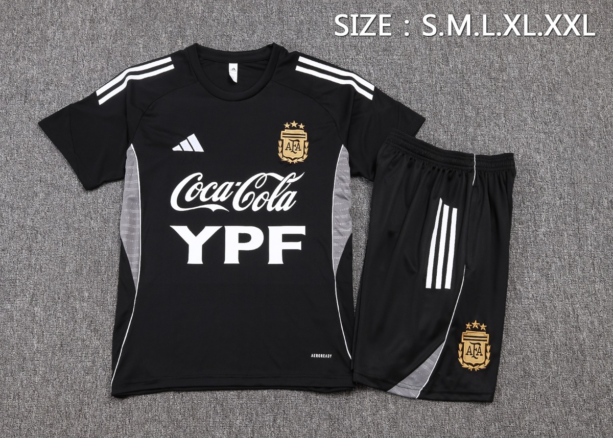 2026 Argentina Black Training Set Shirt and Shorts