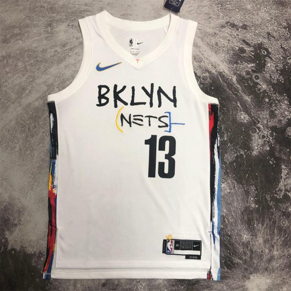 NBA Brooklyn Nets V-Neck White Jersey HARDEN#13 S-XXL