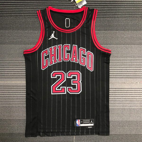 NBA Chicago Bulls Round Neck Black 75th AnniversaryJersey JORDAN#23 S-XXL