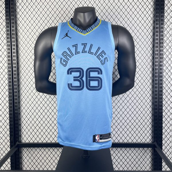 NBA Memphis Grizzies 2023 Round Neck Blue Jersey SMART#36 S-XXL