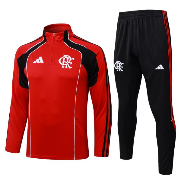202526 Flamengo Red Long-sleeved half-pull training kit Football team kit