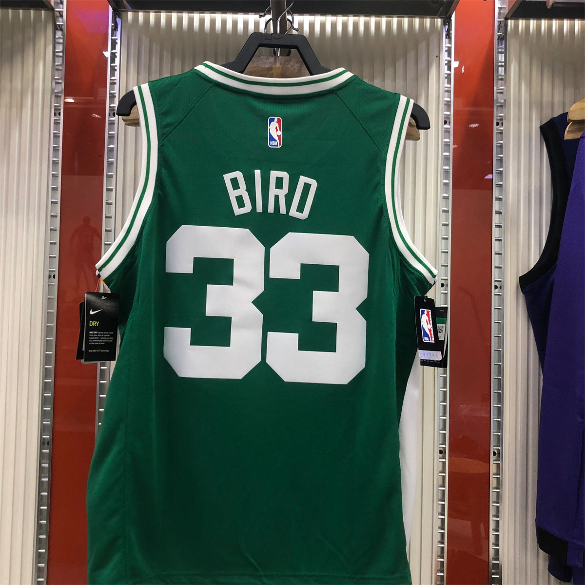 NBA Boston Celtics round neck Retro Green Jersey Bird#33 S-XXL
