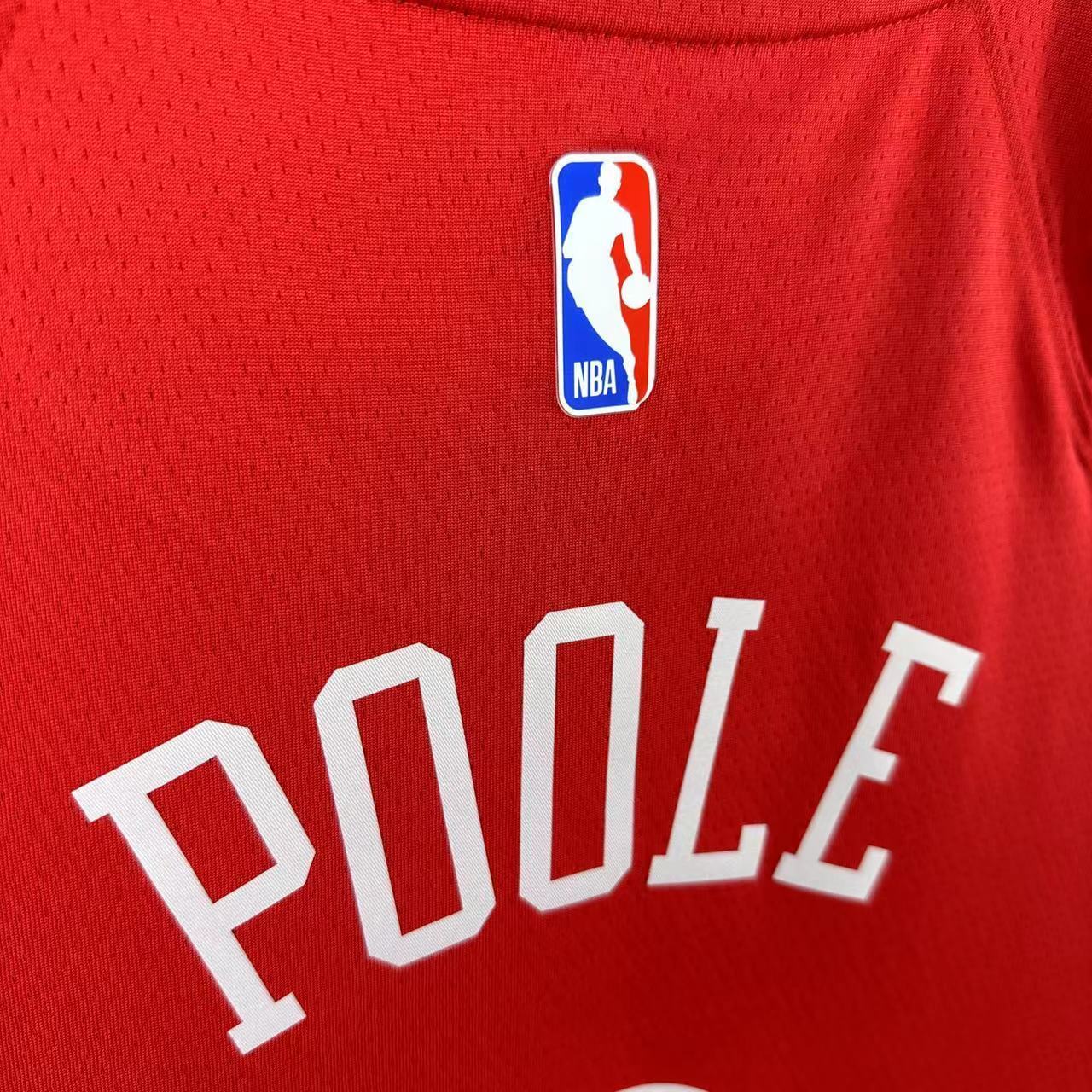 NBA New Orleans Pelicans Round Neck Red jersey POOLE#3#1 S-XXL
