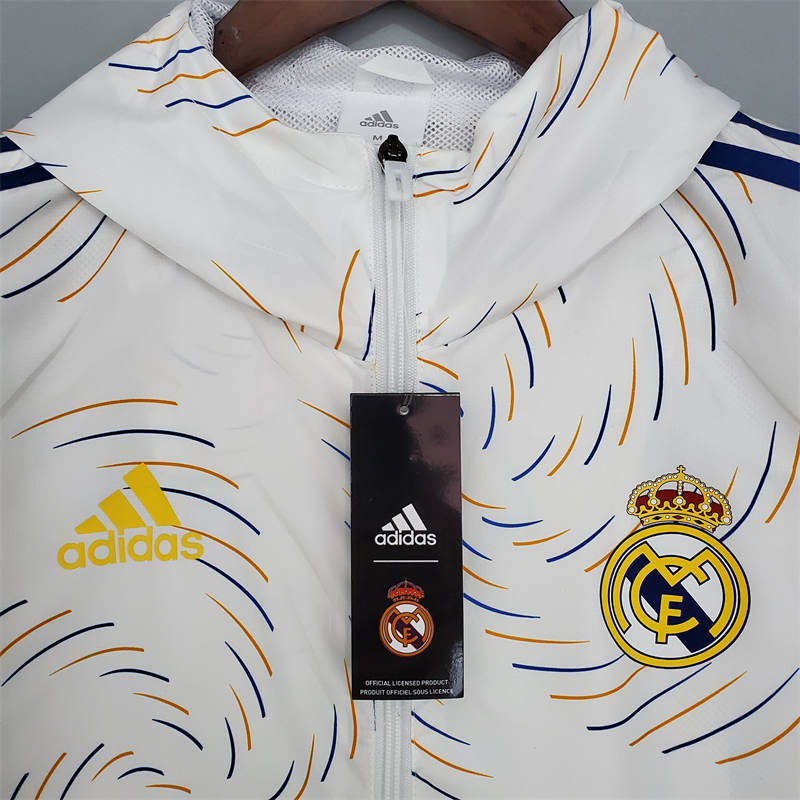 21/22 Windbreaker Real Madrid White Sport Unifom jersey Sport Unifom