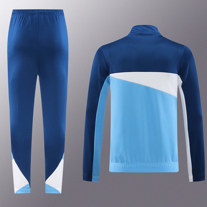 2024 Olympique Marseille Blue Jacket Training Suit Set Football Team Shirt Sports Fashion