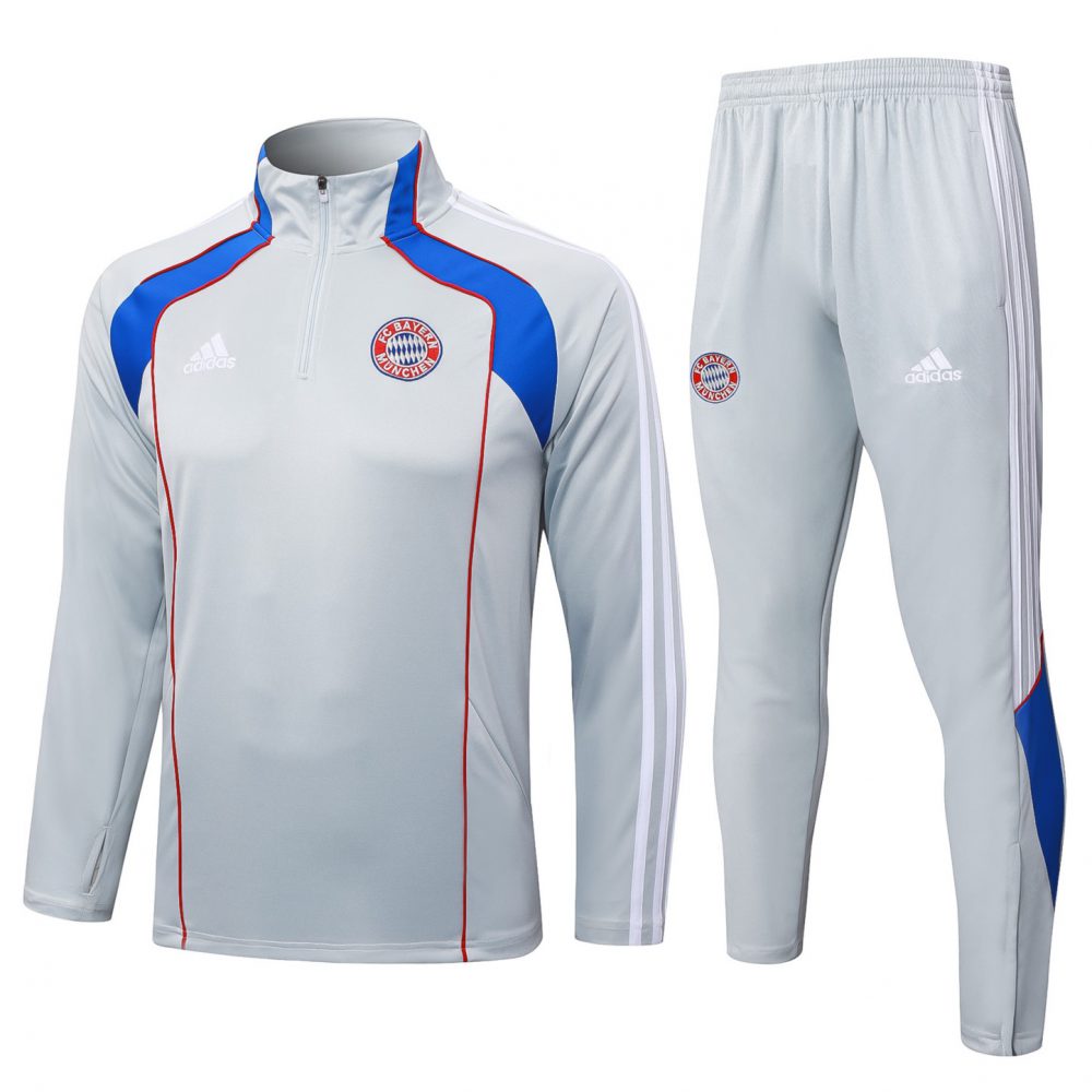 202526 Bayern Munich white-blue Long-sleeved half-pull training kit Football team kit