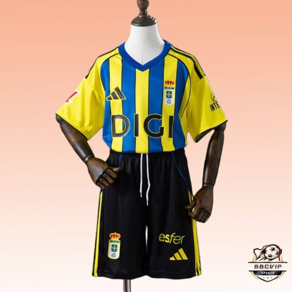 2025/26 Real Oviedo Away jersey kids Kits size: 16-28
