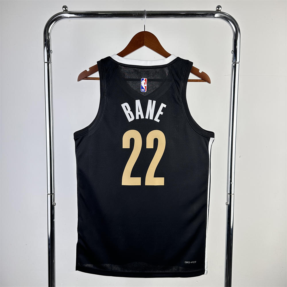 NBA Memphis Grizzies 2024 City Edition V-Neck Black Jersey BANE#22 S-XXL