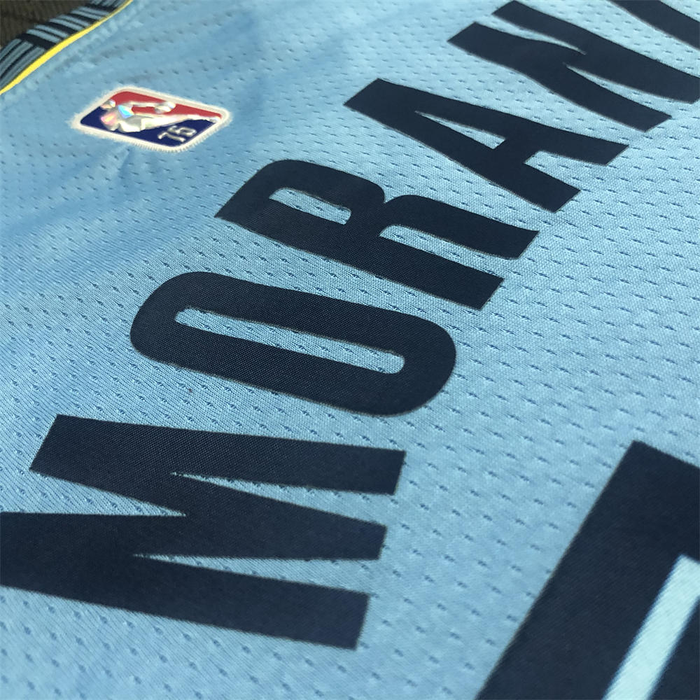 NBA Memphis Grizzies Round Neck Blue 75th AnniversaryJersey MORANT #15 S-XXL
