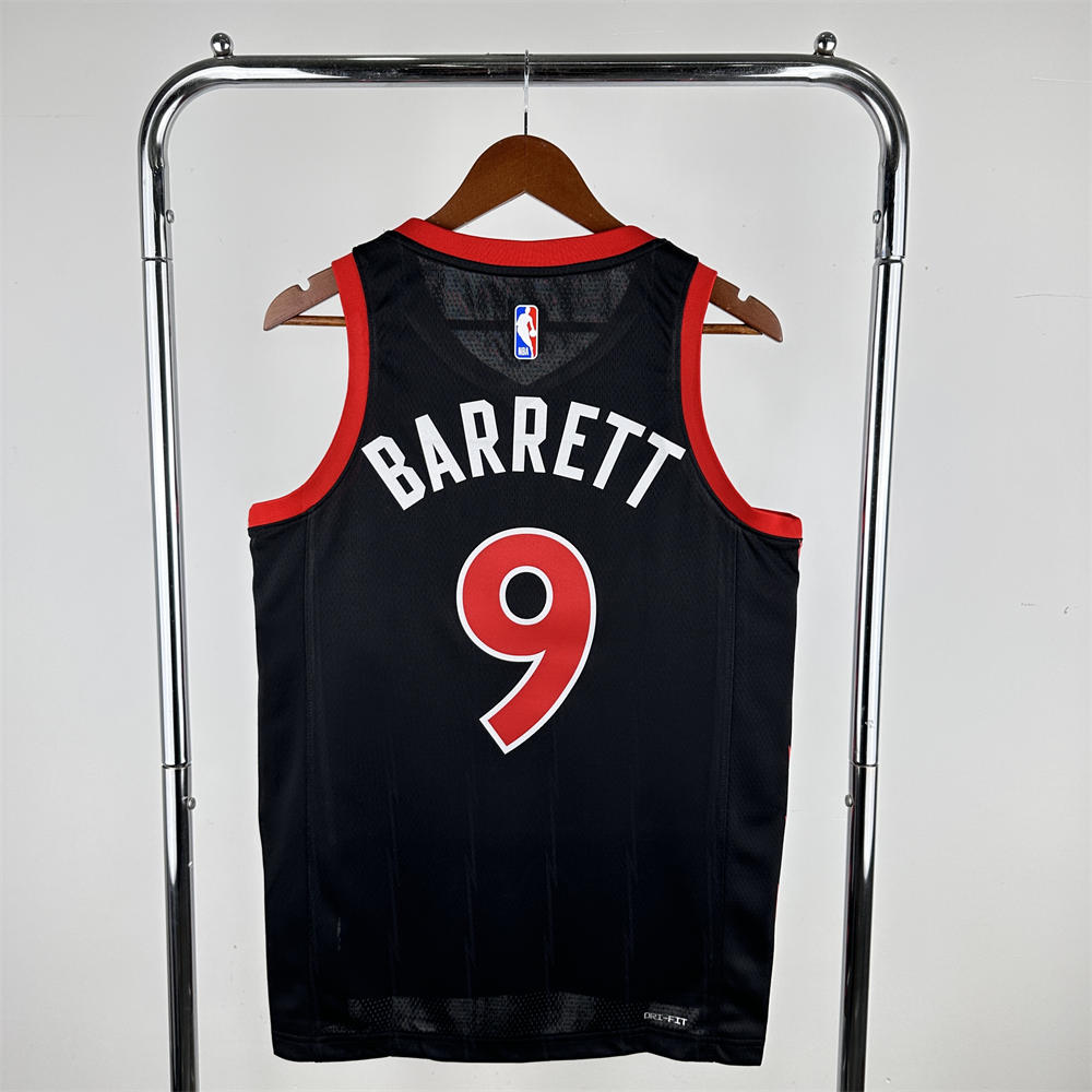 NBA Toronto Raptors V-Neck Black jersey BARRETT#9 S-XXL