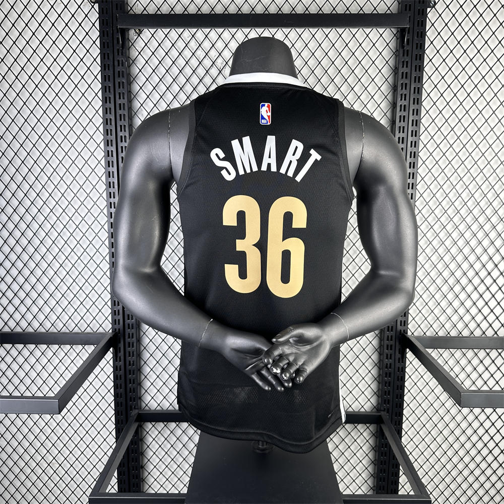 NBA Memphis Grizzies 2024 City Edition V-Neck Black Jersey SMART#36 S-XXL