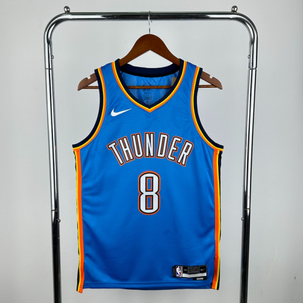 NBA Oklahoma City Thunder V-Neck Blue Jersey WILLIAMS#8 S-XXL