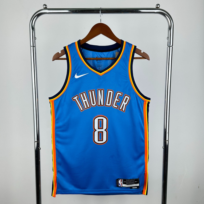 NBA Oklahoma City Thunder V-Neck Blue Jersey WILLIAMS#8 S-XXL