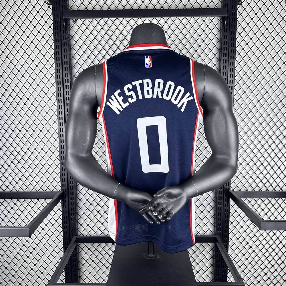 NBA Los Angeles Clippers 2019 City Edition Round Neck dark blue Jersey WESTBROOK#0 S-XXL