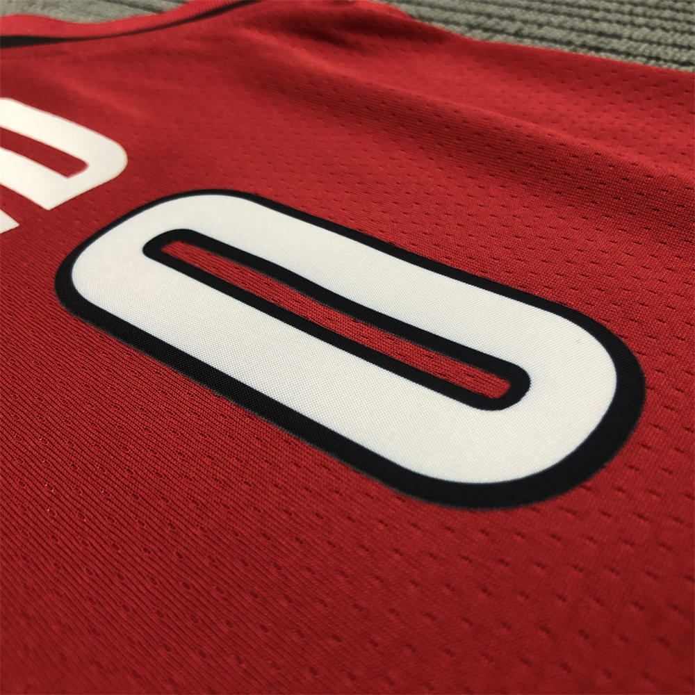 NBA Portland Trail Blazers V-Neck Red Jersey LILLARD#0 S-XXL