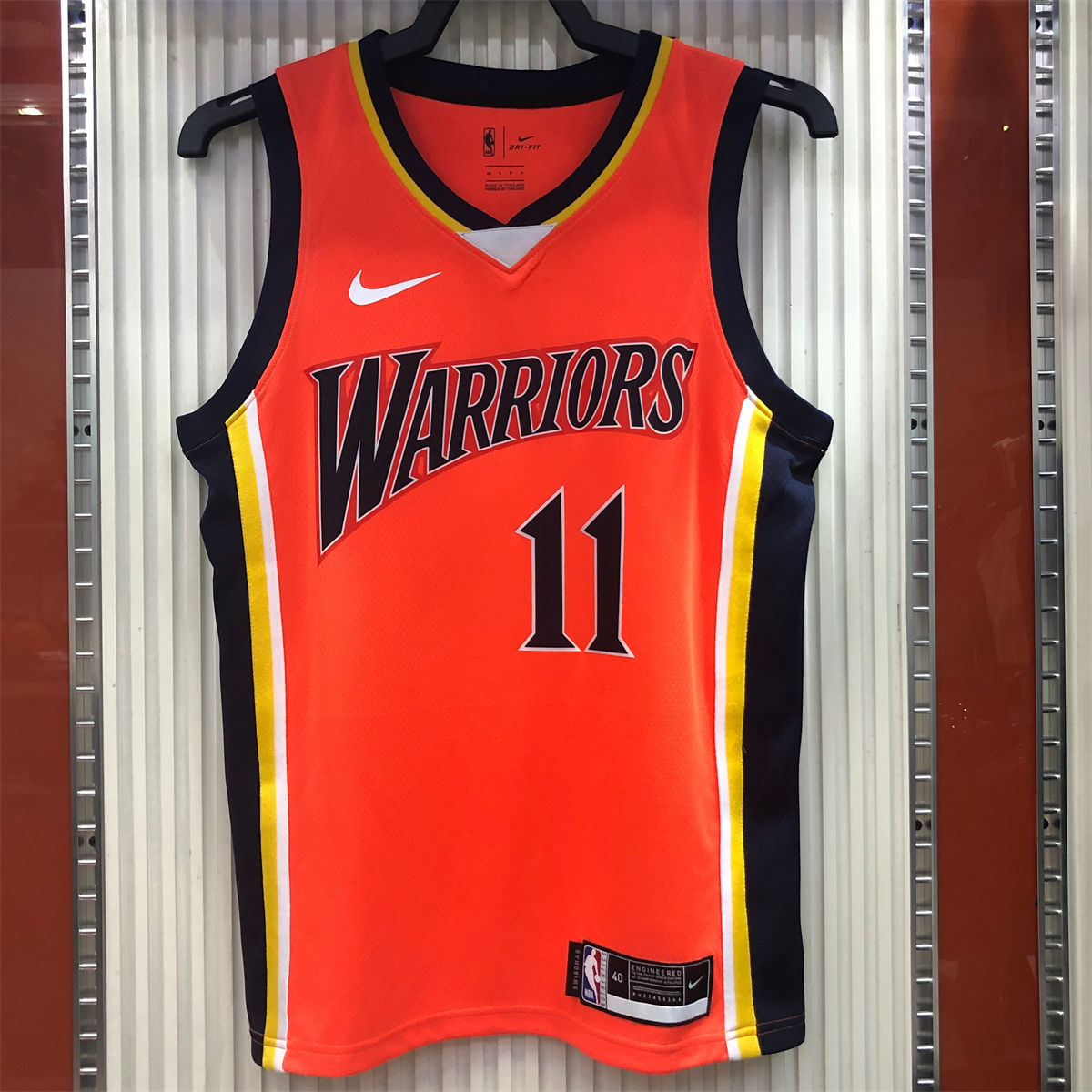 NBA Golden State Warriors V neck Orange Jersey THOMPSON#11 S-XXL