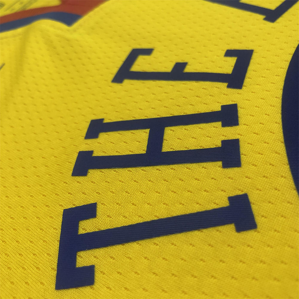 NBA Golden State Warriors V-Neck Yellow Jersey THOMPSON#11 S-XXL
