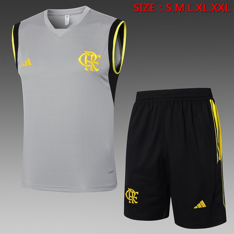 24/25 Flamengo Gray Training Set Shirt and Shorts