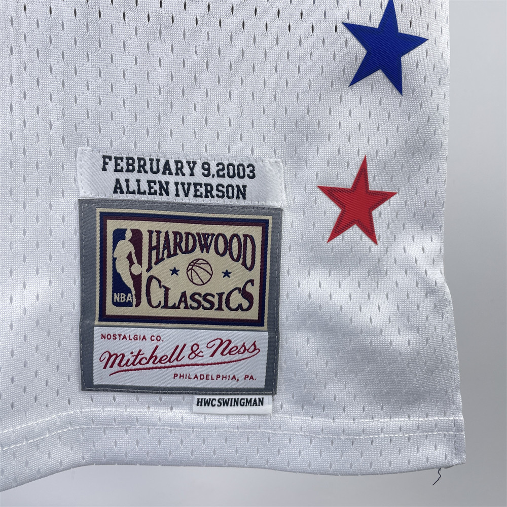 NBA Retro 2003 All-Star White Jersey IVERSON#3 S-XXL