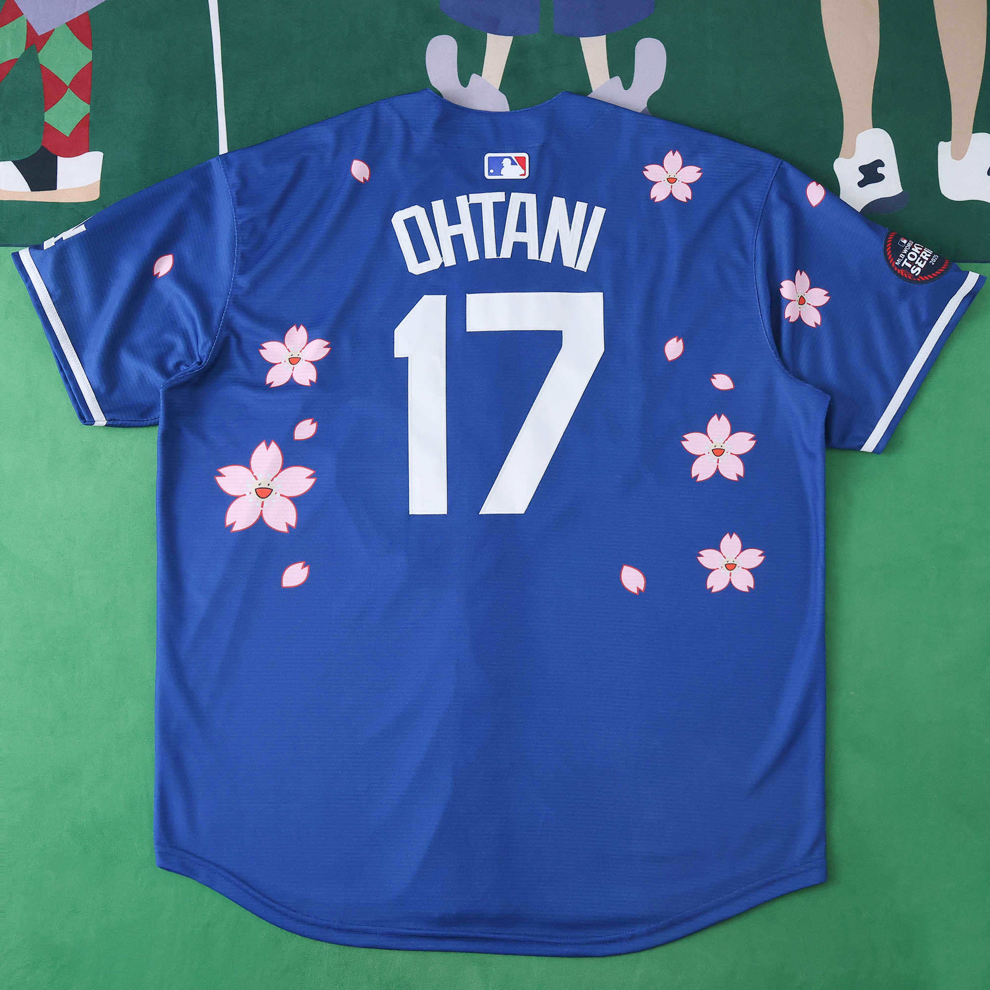 MLB LosAngeles Dodgers Blue Jersey Flower Edition OHTANI #17