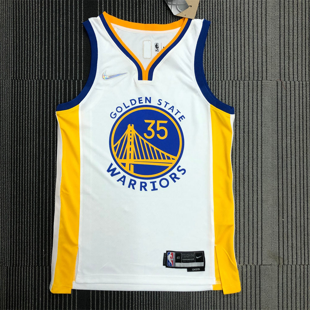 NBA Golden State Warriors V-Neck White Jersey DURANT#35 S-XXL