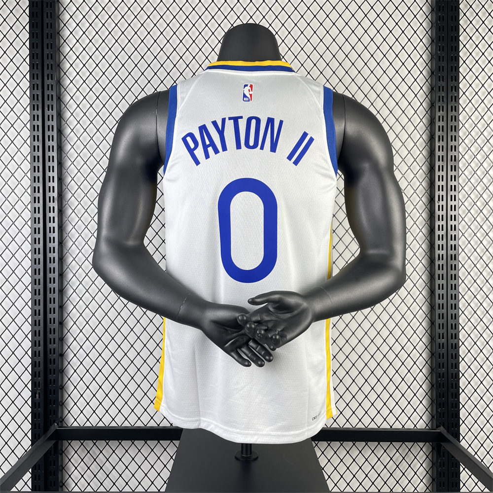 NBA Golden State Warriors 2023 V-Neck White Jersey PAYTON Ⅱ#0 S-XXL