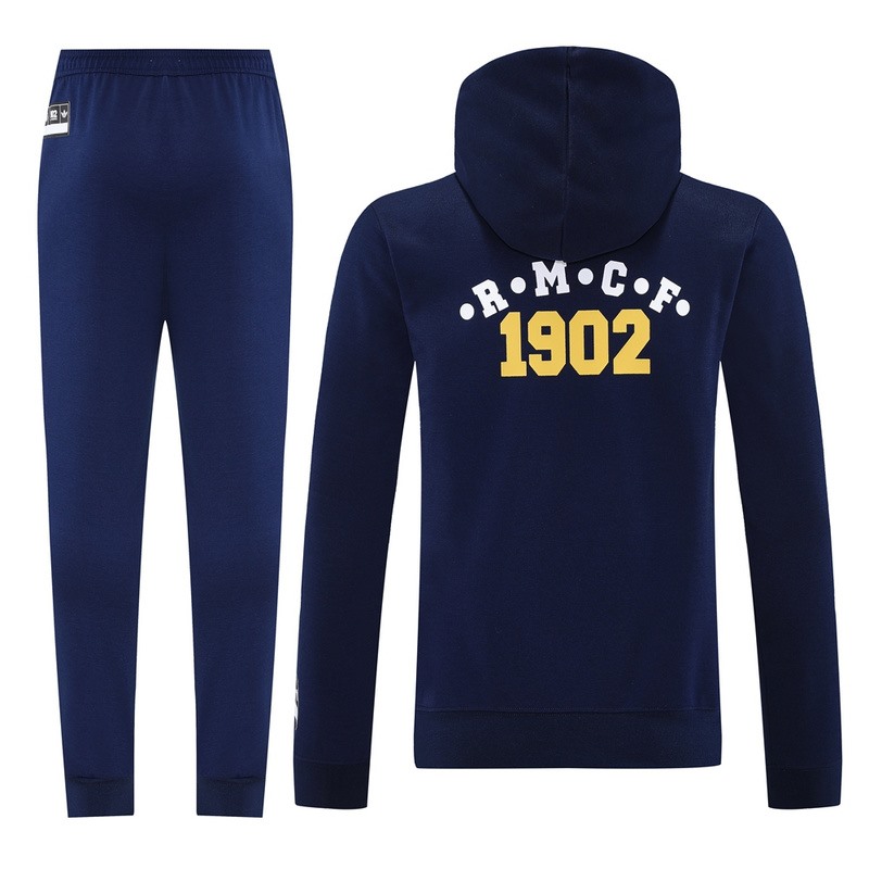 2024 Real Madrid Royal Blue Hoodie Jacket Kit Set Football Team Shirt Sports Fashion