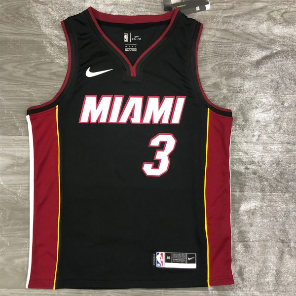 NBA Miami Hearts V-Neck Black Jersey WADE#3 S-XXL