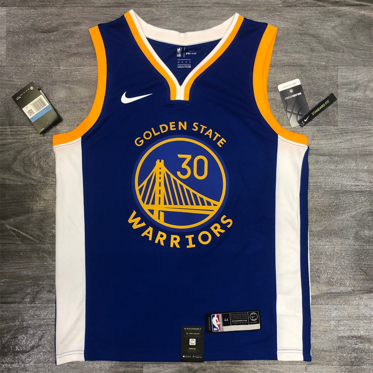 NBA Golden State Warriors V neck Blue Jersey CURRY#30 S-XXL