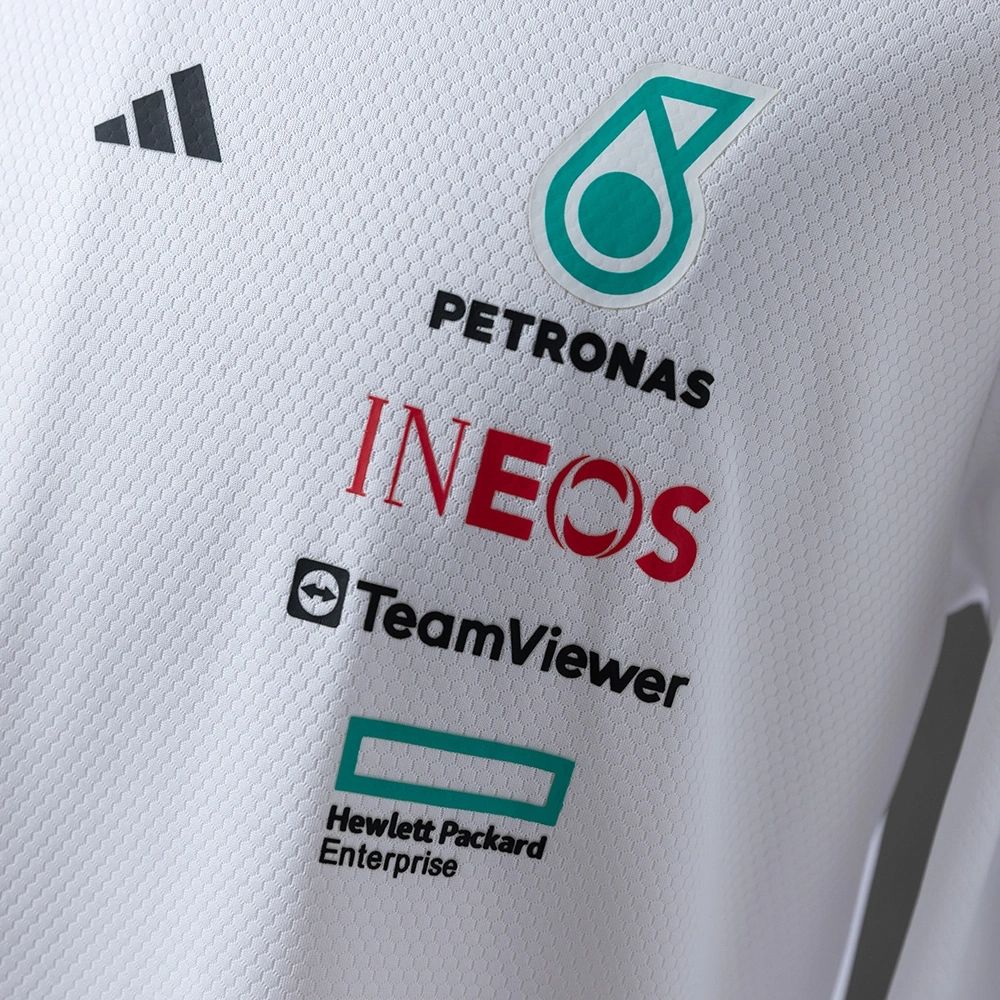 F1 Racing Mercedes-AMG 2025 White Shirt Long sleeve