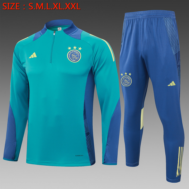 24/25 Ajax Green Long-sleeved half-pull training kit Football team kit