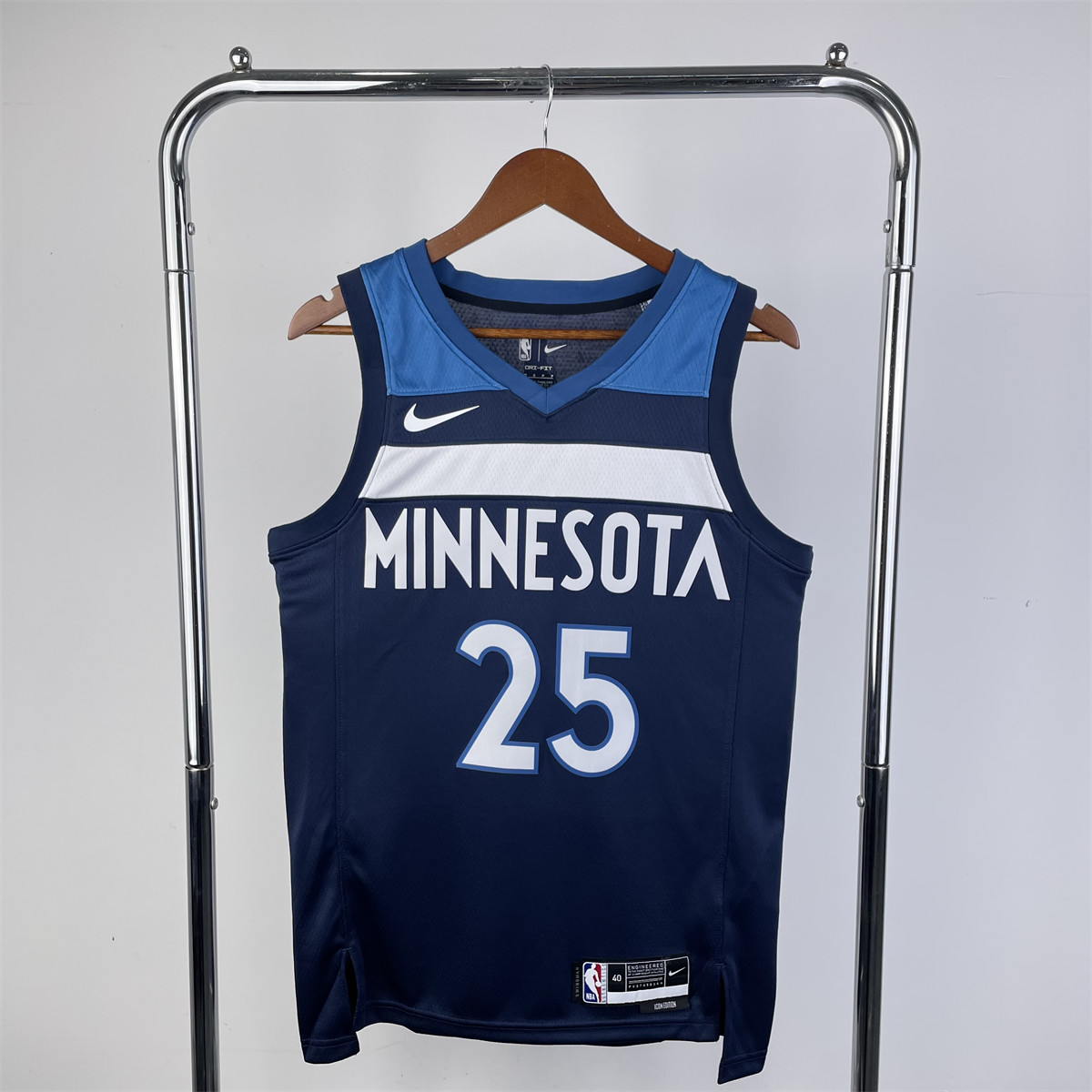 NBA Minnesota Timberwolves 2023 V-Neck Black Jersey ROSE#25 S-XXL