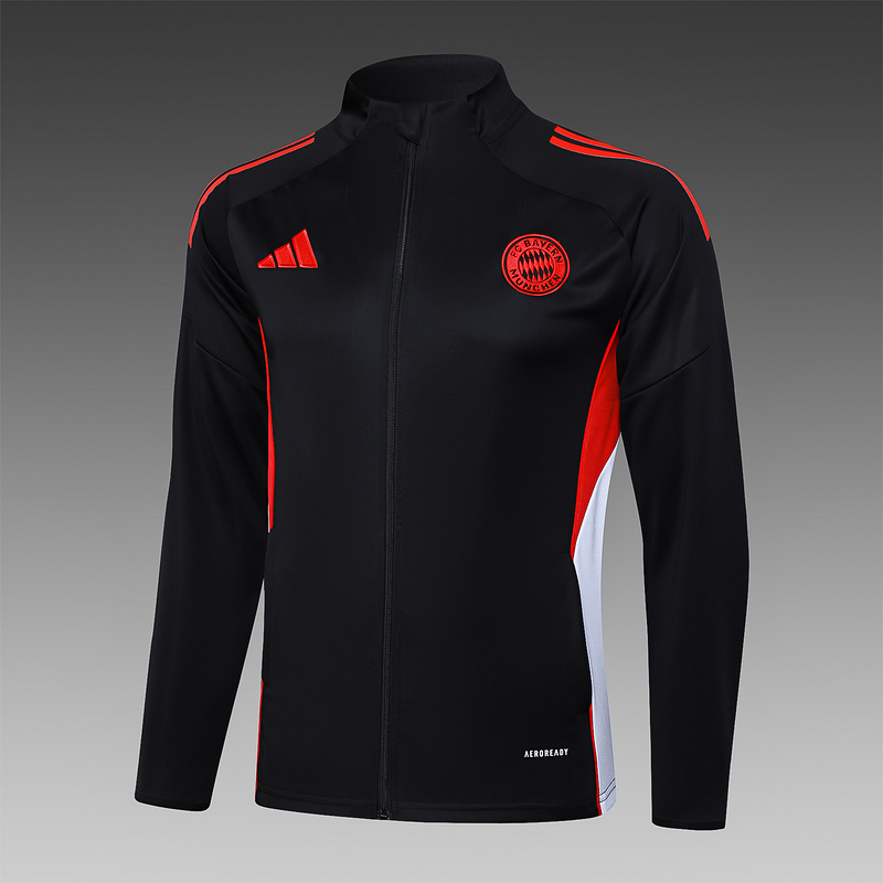 2025/26 Bayern Munich Black Jacket Training Suit Set Football Team Shirt Sports Fashion