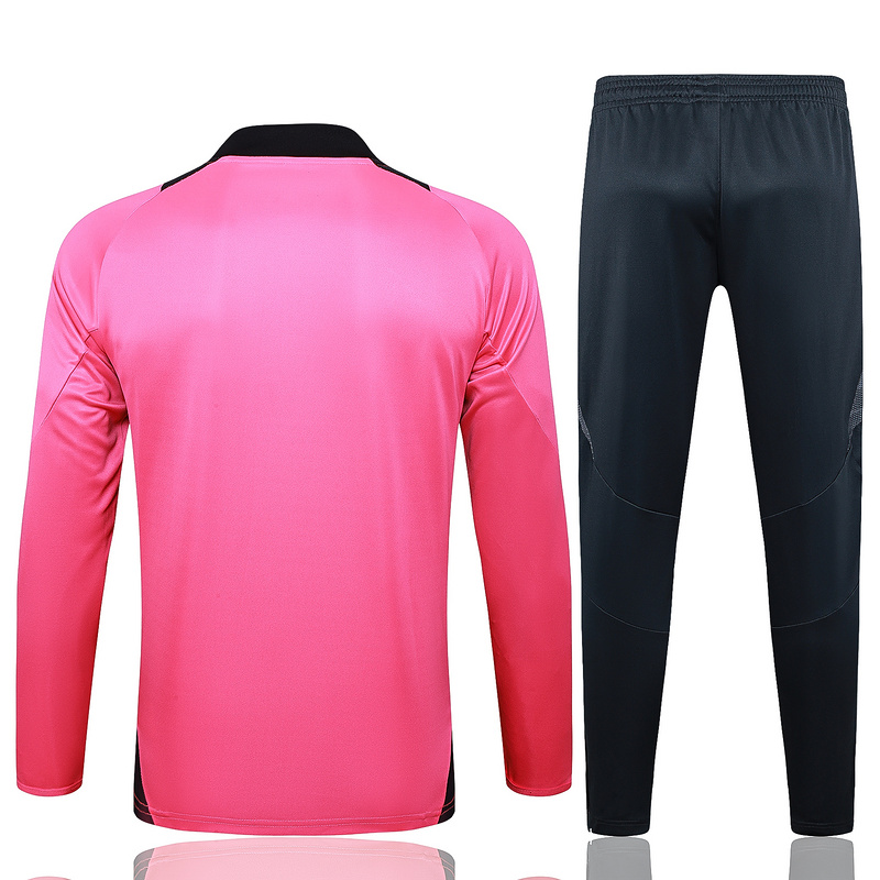 24/25 Real Madrid Fluorescent pink Long-sleeved half-pull training kit Football team kit