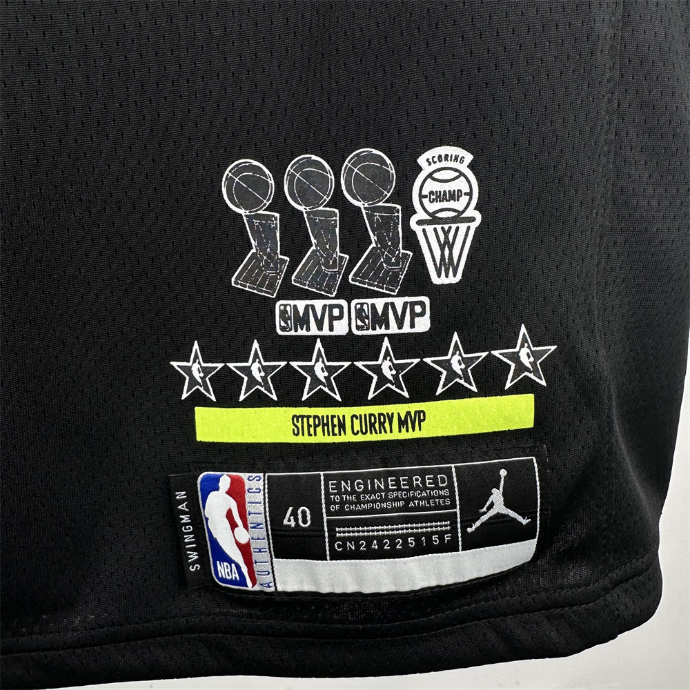 NBA Golden State Warriors Round Neck Honor Edition Black Jersey CURRY#30 S-XXL