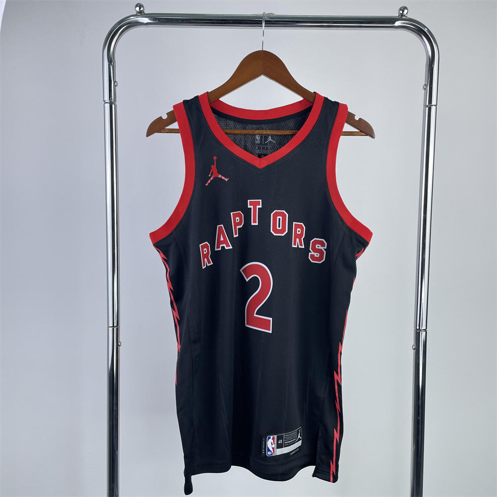 NBA Toronto Raptors V-Neck Black jersey LEONARD#2 S-XXL