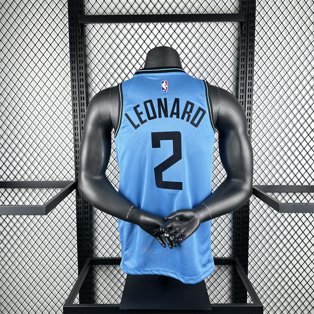 NBA Los Angeles Clippers 24/25 City Edition Round Neck Blue Jersey LEONARD#2 S-XXL
