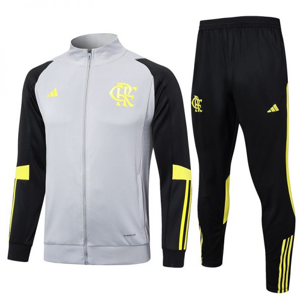 2024 Flamengo Gray Jacket Training Suit Set Football Team Shirt Sports Fashion