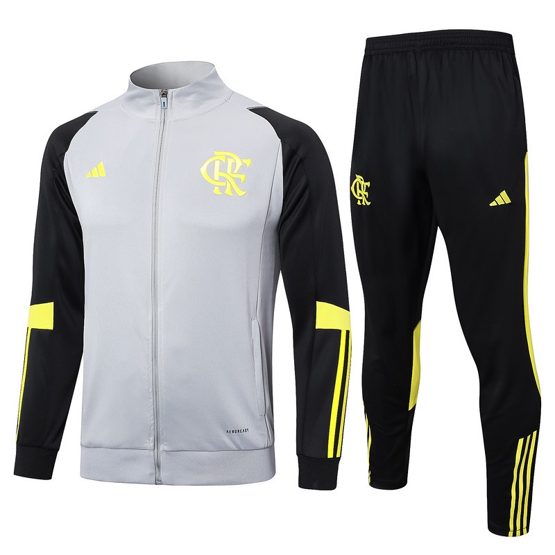 2024 Flamengo Gray Jacket Training Suit Set Football Team Shirt Sports Fashion