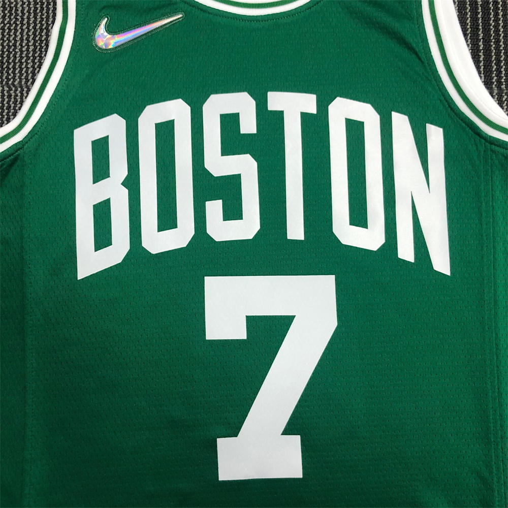 NBA Boston Celtics Round Neck 75th anniversary Green Jersey BROWN#7 S-XXL