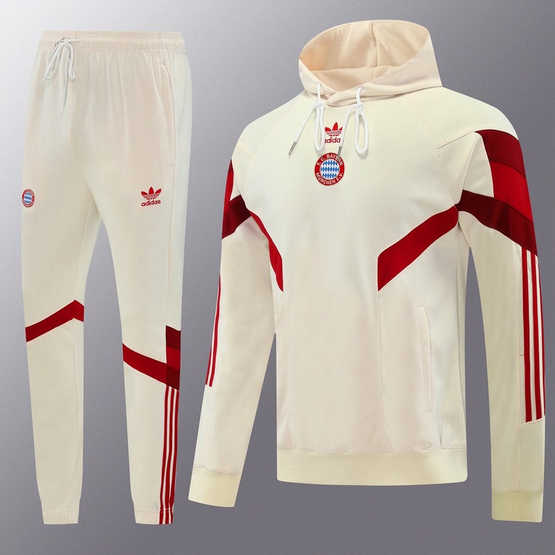2024 Bayern Munich Beige Hoodie Jacket Kit Set Football Team Shirt Sports Fashion