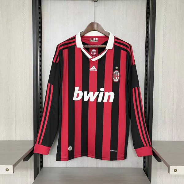 Retro AC Milan 09/10 Long Sleeve Home jersey Fan Version