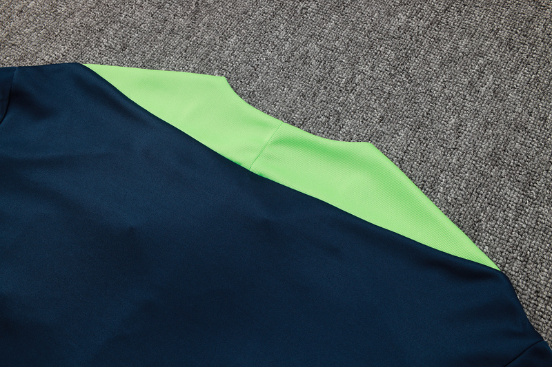 24/25 Brazil Blue Long-sleeved half-pull training kit Football team kit